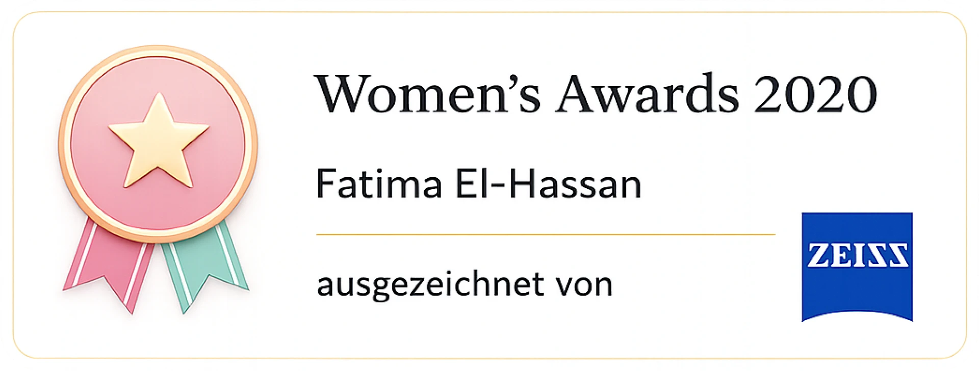 ZEISS Women's Award 2020, 2. Platz für Fatima El-Hassan